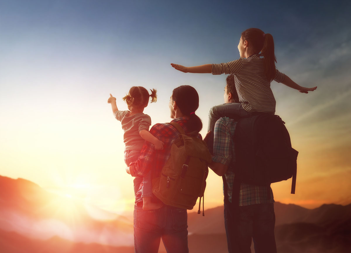 family-at-sunset